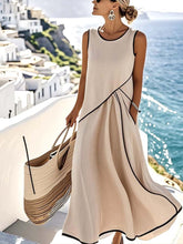 Luźna sukienka damska w paski