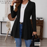 💯Nowa elegancka plisowana, czarna, prążkowana, lekka kurtka z 2025 r.