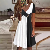 👗 Elegancka i modna damska sukienka patchworkowa