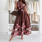 🔥👗Eleganckie sukienki damskie z nadrukiem i dekoltem w serek – idealne na każdą okazję✨