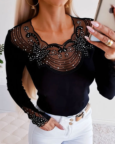 Damski top z siateczki Diamond Slim Fit