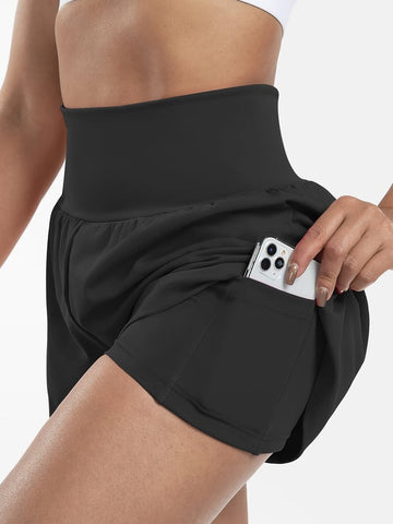 ✨️ 2025 Het försäljning 49% ZNIŻKI🥰 2-i-1-yogashorts z wysokimi midja i sidofikorami