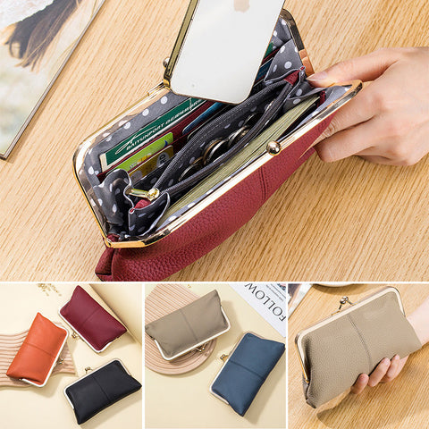 Genuine Leather Long Wallet with RFID Shielding