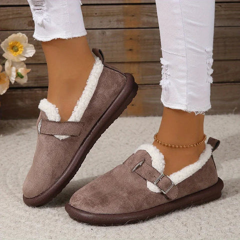 🔥Last Day Promotion 48% OFF🔥Women's Plush Round Toe Slip-On Orthopedic Loafers Shoes