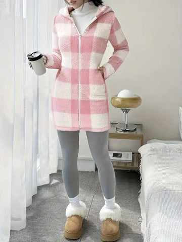 Damska bawełniana kurtka z kapturem i zamkiem błyskawicznym