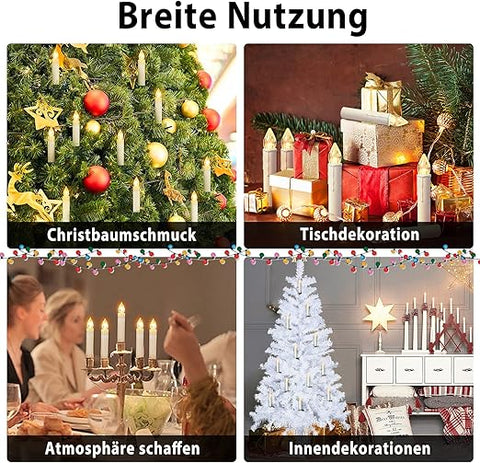 🎄Bezprzewodowe świece bezpłomieniowe z pilotem, timerem i klipsami
