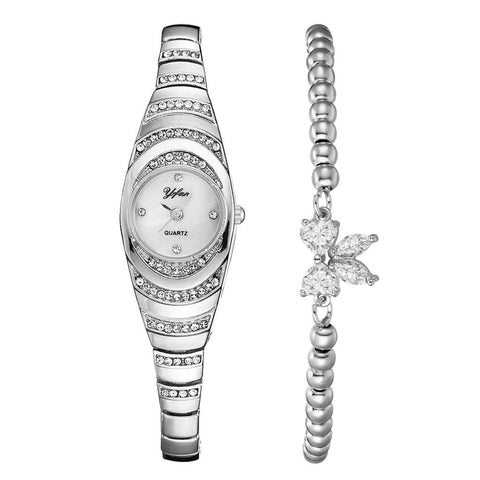 💎Zegarek damski z bransoletą z kryształków⌚⌛
