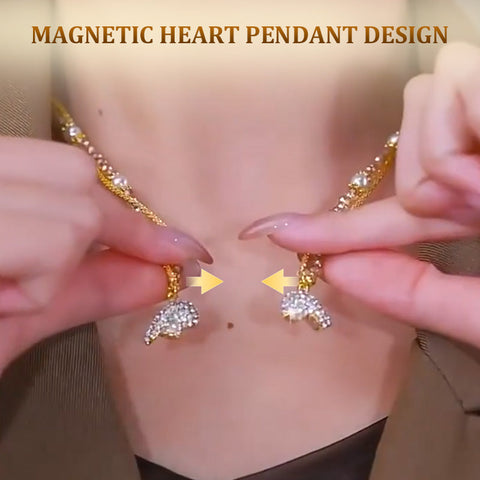 Magnetyczny naszyjnik z parą dzielonych serc