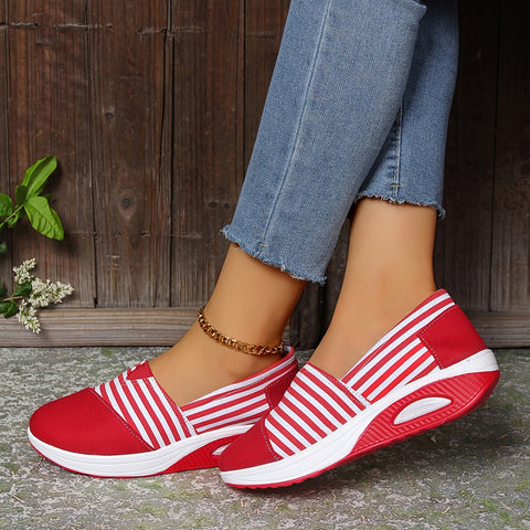 🔥Last Day Promotion 50% OFF - Women's Comfort Striped Slip-On Orthopaedic Sneakers