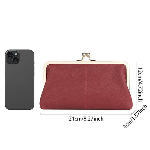 Genuine Leather Long Wallet with RFID Shielding
