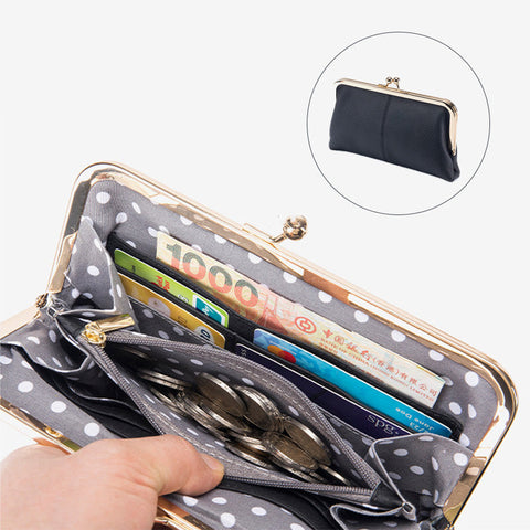 Genuine Leather Long Wallet with RFID Shielding