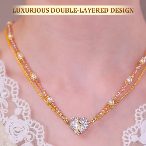 Magnetyczny naszyjnik z parą dzielonych serc