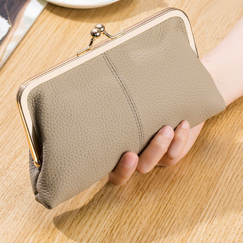 Genuine Leather Long Wallet with RFID Shielding