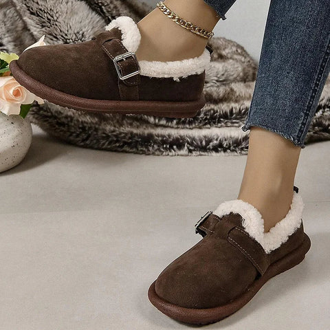 🔥Last Day Promotion 48% OFF🔥Women's Plush Round Toe Slip-On Orthopedic Loafers Shoes