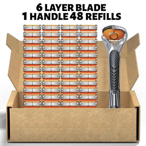 Zestaw wymiennych maszynek do golenia dla mężczyzn + uchwyt gratis – ultraostre ostrza ze stali nierdzewnej zapewniające gładkie golenie