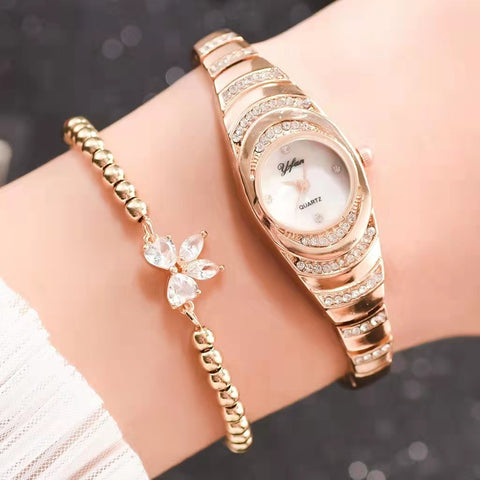💎Zegarek damski z bransoletą z kryształków⌚⌛