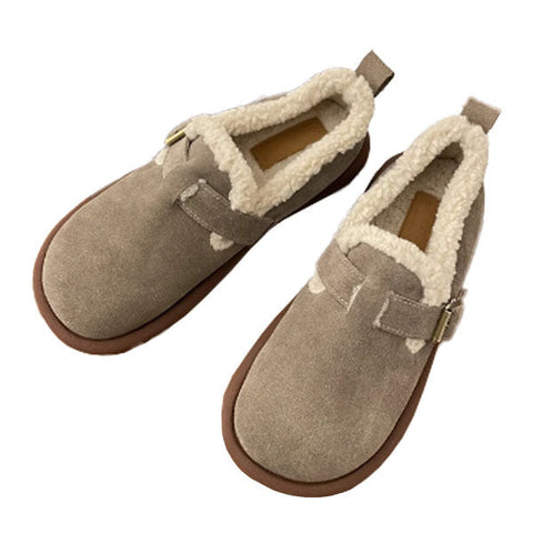 🔥Last Day Promotion 48% OFF🔥Women's Plush Round Toe Slip-On Orthopedic Loafers Shoes