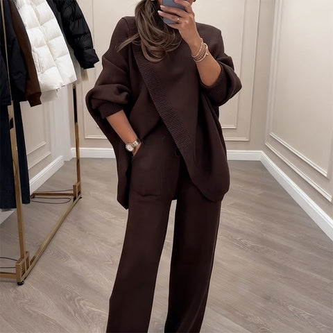 ⏳Oferta ograniczona czasowo⏰Damski dwuczęściowy zestaw swetrów i spodni oversize