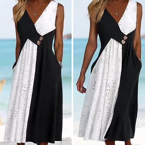 👗 Elegancka i modna damska sukienka patchworkowa