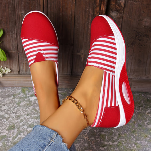 🔥Last Day Promotion 50% OFF - Women's Comfort Striped Slip-On Orthopaedic Sneakers