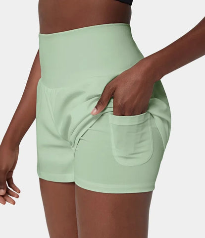 ✨️ 2025 Het försäljning 49% ZNIŻKI🥰 2-i-1-yogashorts z wysokimi midja i sidofikorami