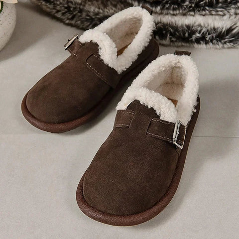 🔥Last Day Promotion 48% OFF🔥Women's Plush Round Toe Slip-On Orthopedic Loafers Shoes