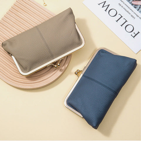 Genuine Leather Long Wallet with RFID Shielding