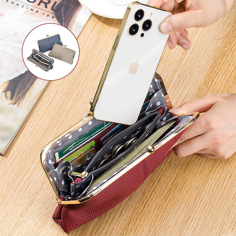 Genuine Leather Long Wallet with RFID Shielding