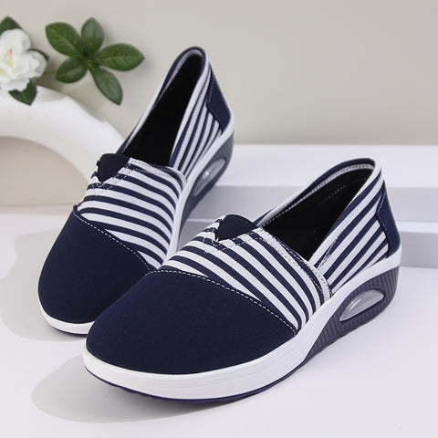 🔥Last Day Promotion 50% OFF - Women's Comfort Striped Slip-On Orthopaedic Sneakers