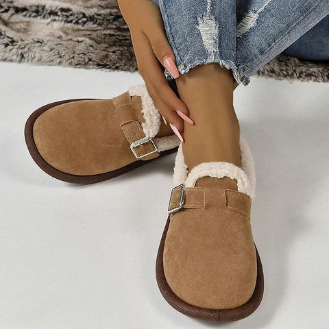 🔥Last Day Promotion 48% OFF🔥Women's Plush Round Toe Slip-On Orthopedic Loafers Shoes
