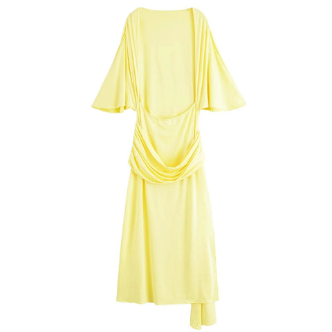 European And American Style New Style Light Mature Lady Style Design Slim Hip-Covered Back Layered Decorative Long Dress Long Skirt