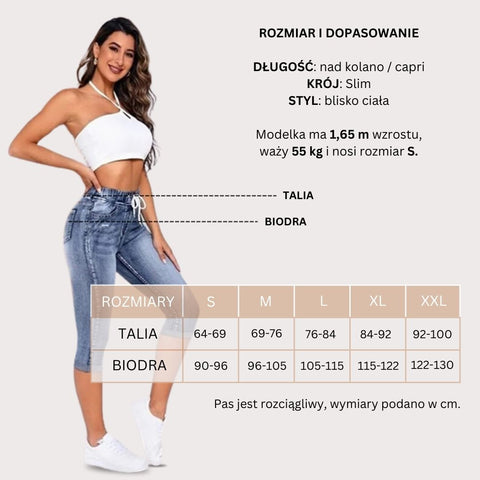 Damskie jeansy vintage o skróconym kroju z wyjątkowym efektem splotu - nowość w tym sezonie!