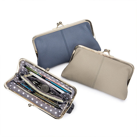 Genuine Leather Long Wallet with RFID Shielding