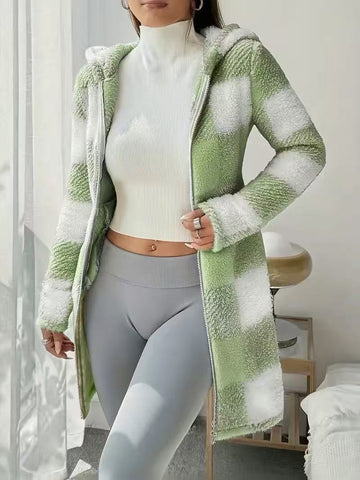 Damska bawełniana kurtka z kapturem i zamkiem błyskawicznym