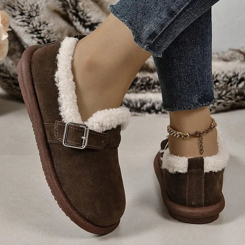 🔥Last Day Promotion 48% OFF🔥Women's Plush Round Toe Slip-On Orthopedic Loafers Shoes