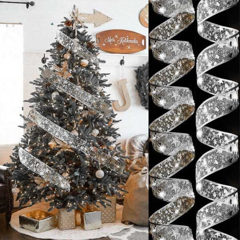 🎅Wyprzedaż przedświąteczna – 50% zniżki🎁Świąteczne lampki choinkowe ze wstążek