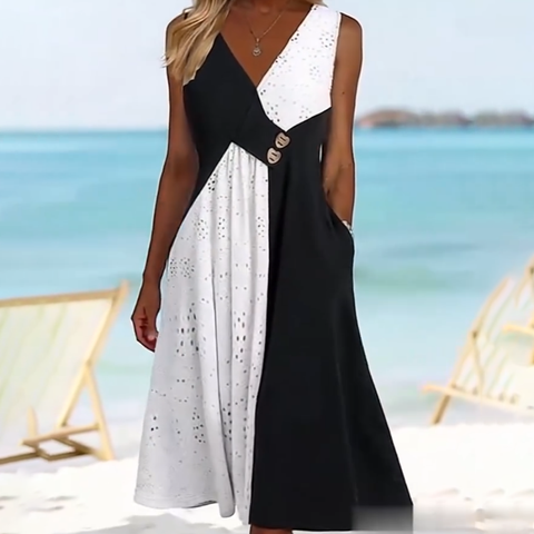👗 Elegancka i modna damska sukienka patchworkowa
