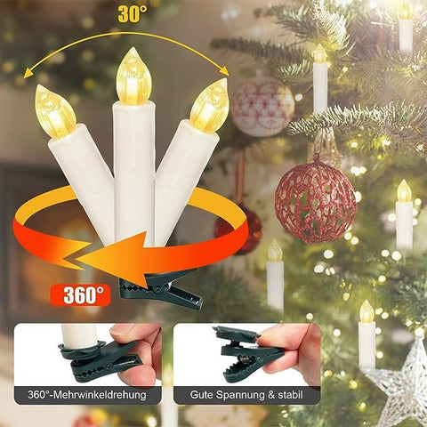🎄Bezprzewodowe świece bezpłomieniowe z pilotem, timerem i klipsami