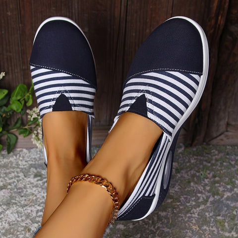 🔥Last Day Promotion 50% OFF - Women's Comfort Striped Slip-On Orthopaedic Sneakers