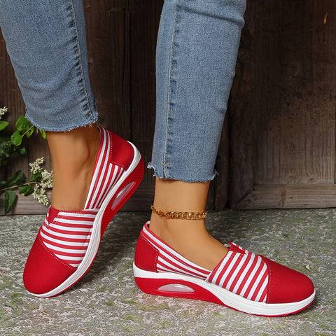 🔥Last Day Promotion 50% OFF - Women's Comfort Striped Slip-On Orthopaedic Sneakers