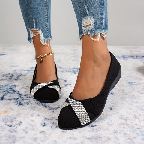 🔥Ostatni dzień promocji 50% zniżki - Damskie lekkie, modne, ortopedyczne buty na koturnie z kryształkam