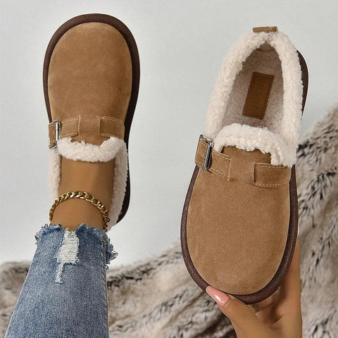 🔥Last Day Promotion 48% OFF🔥Women's Plush Round Toe Slip-On Orthopedic Loafers Shoes