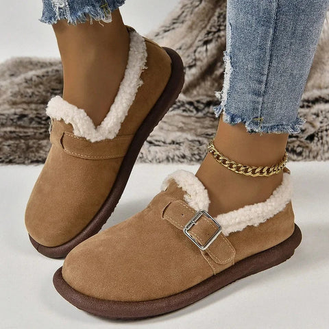 🔥Last Day Promotion 48% OFF🔥Women's Plush Round Toe Slip-On Orthopedic Loafers Shoes