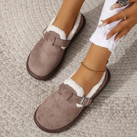 🔥Last Day Promotion 48% OFF🔥Women's Plush Round Toe Slip-On Orthopedic Loafers Shoes