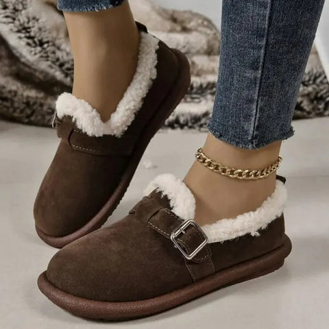 🔥Last Day Promotion 48% OFF🔥Women's Plush Round Toe Slip-On Orthopedic Loafers Shoes