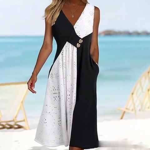 👗 Elegancka i modna damska sukienka patchworkowa