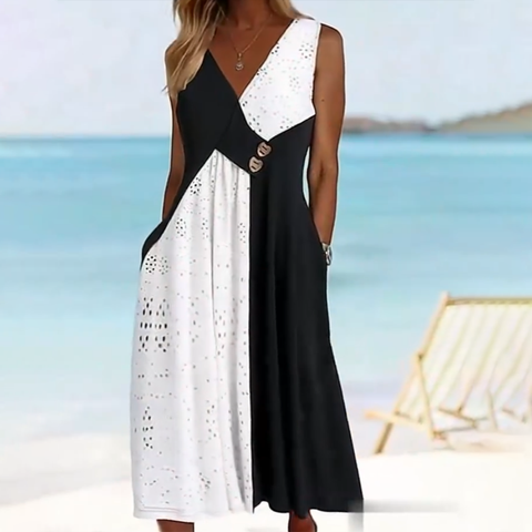 👗 Elegancka i modna damska sukienka patchworkowa