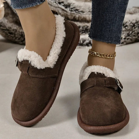 🔥Last Day Promotion 48% OFF🔥Women's Plush Round Toe Slip-On Orthopedic Loafers Shoes