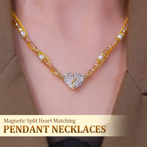 Magnetyczny naszyjnik z parą dzielonych serc