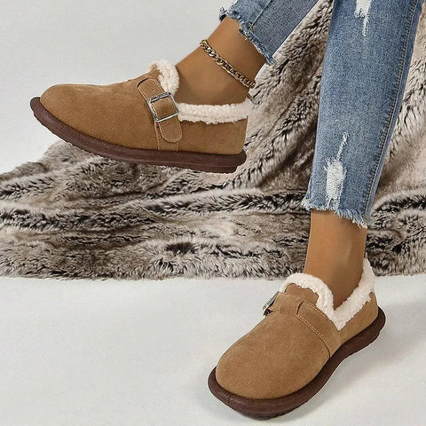 🔥Last Day Promotion 48% OFF🔥Women's Plush Round Toe Slip-On Orthopedic Loafers Shoes